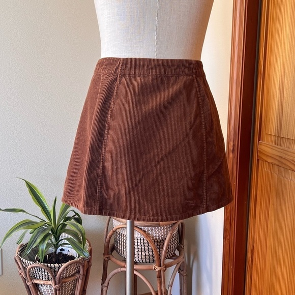 Justify Large Brown Corduroy Mini Skirt Schoolgirl Trendy Fall Y2K Clueless - Picture 4 of 7